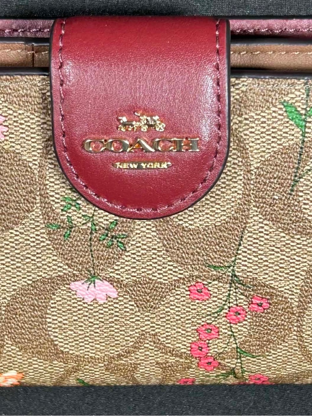 NWT COACH C8730 Medium Corner Zip Wallet Signature Canvas Wildflower Floral New - Picture 7 of 11